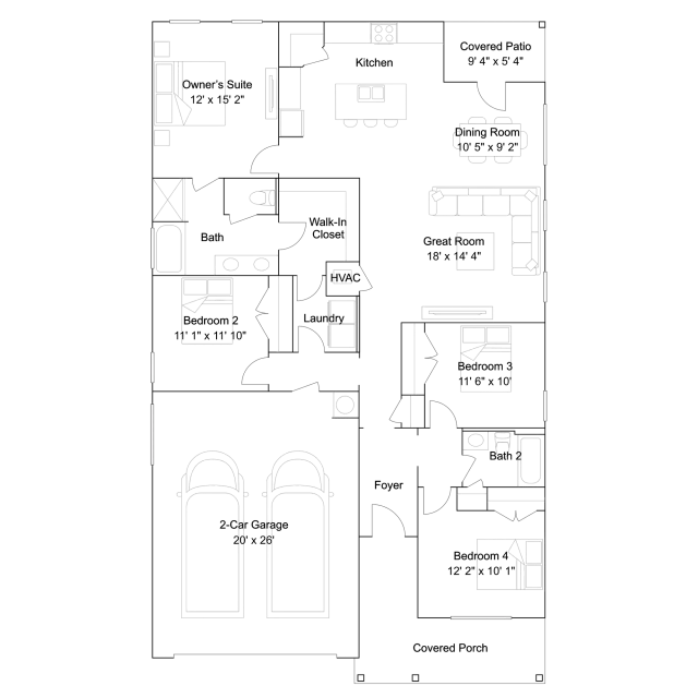 Lennar Hudson - Floor-plan drawing, Glenlakes