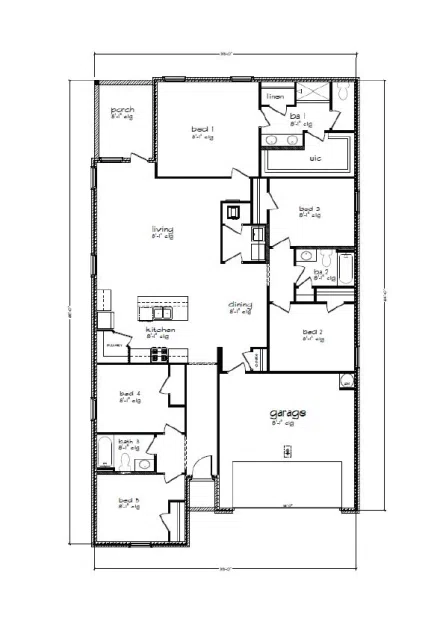 D.R. Horton The Lakeside - Floor-plan drawing, Reserve at Brookhaven