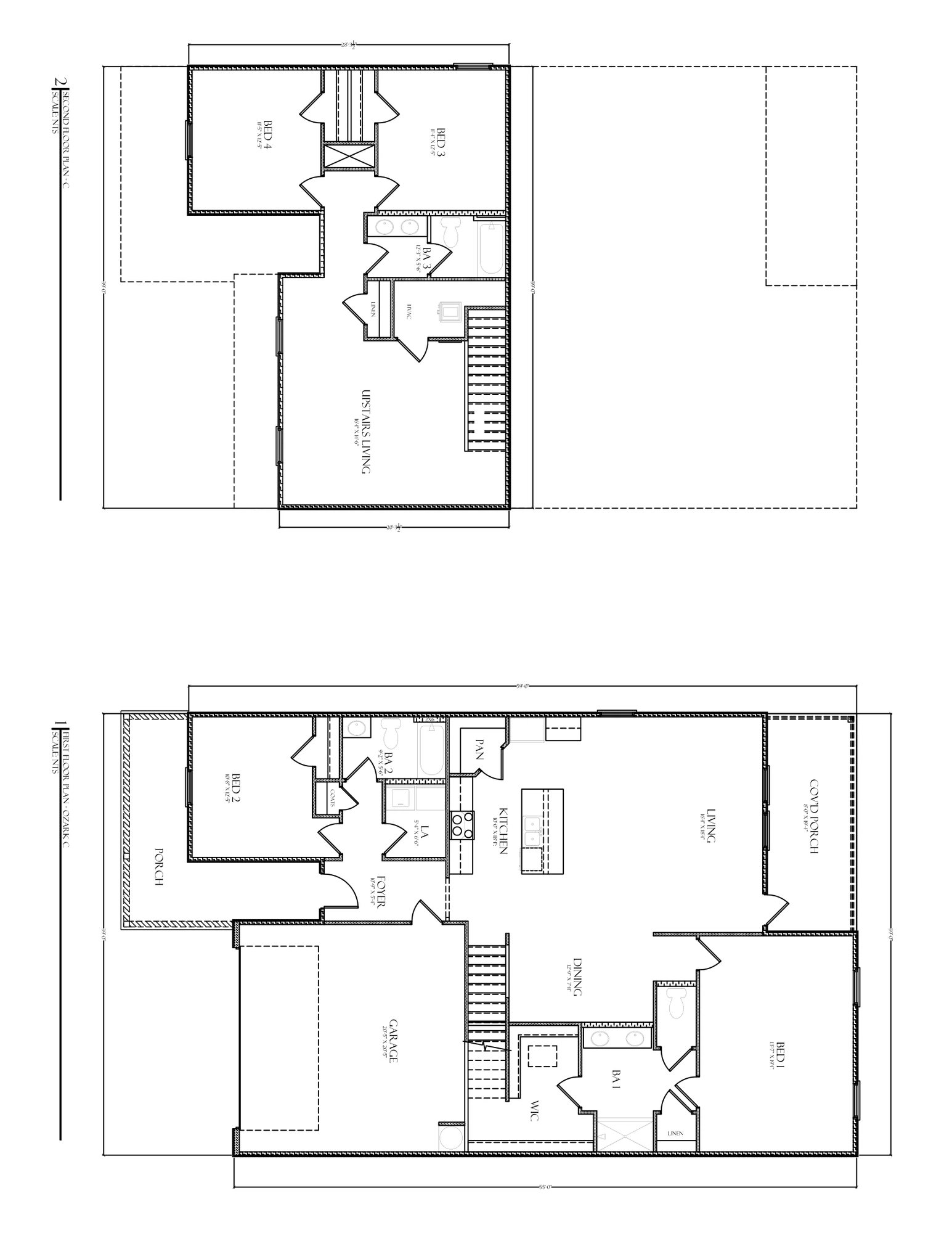 D.R. Horton The Ozark - Floor-plan drawing, Grove at Berryhill