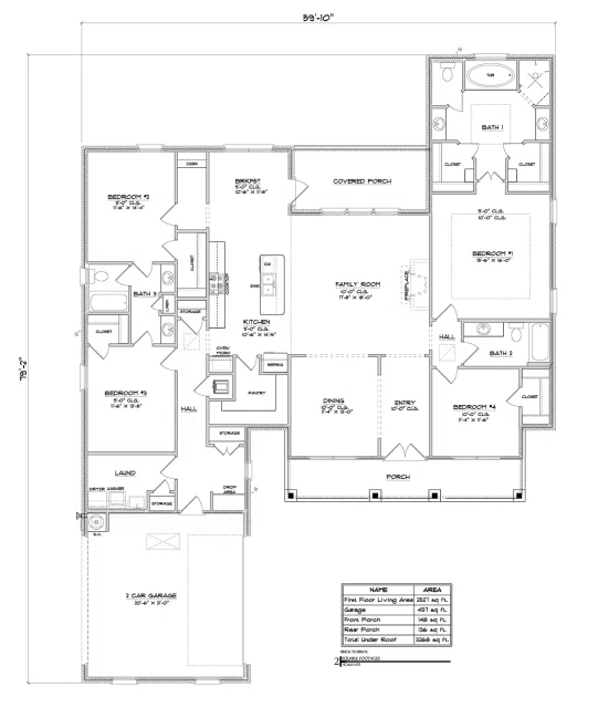 D.R. Horton Pecan - Floor-plan drawing, Jubilee Farms