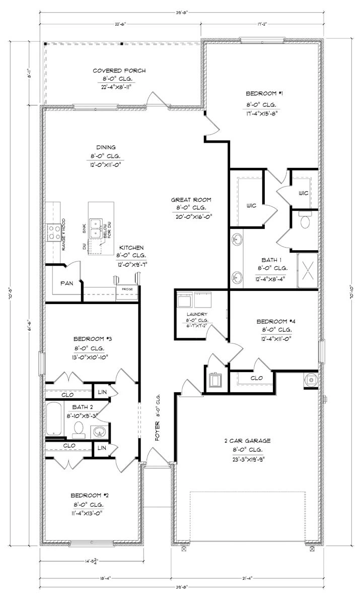D.R. Horton Ryder - Floor-plan drawing, Hadley Village