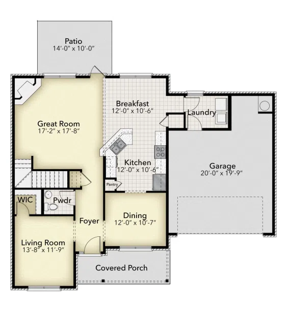 Adams Homes 2630 - Floor-plan drawing, Pecan Valley