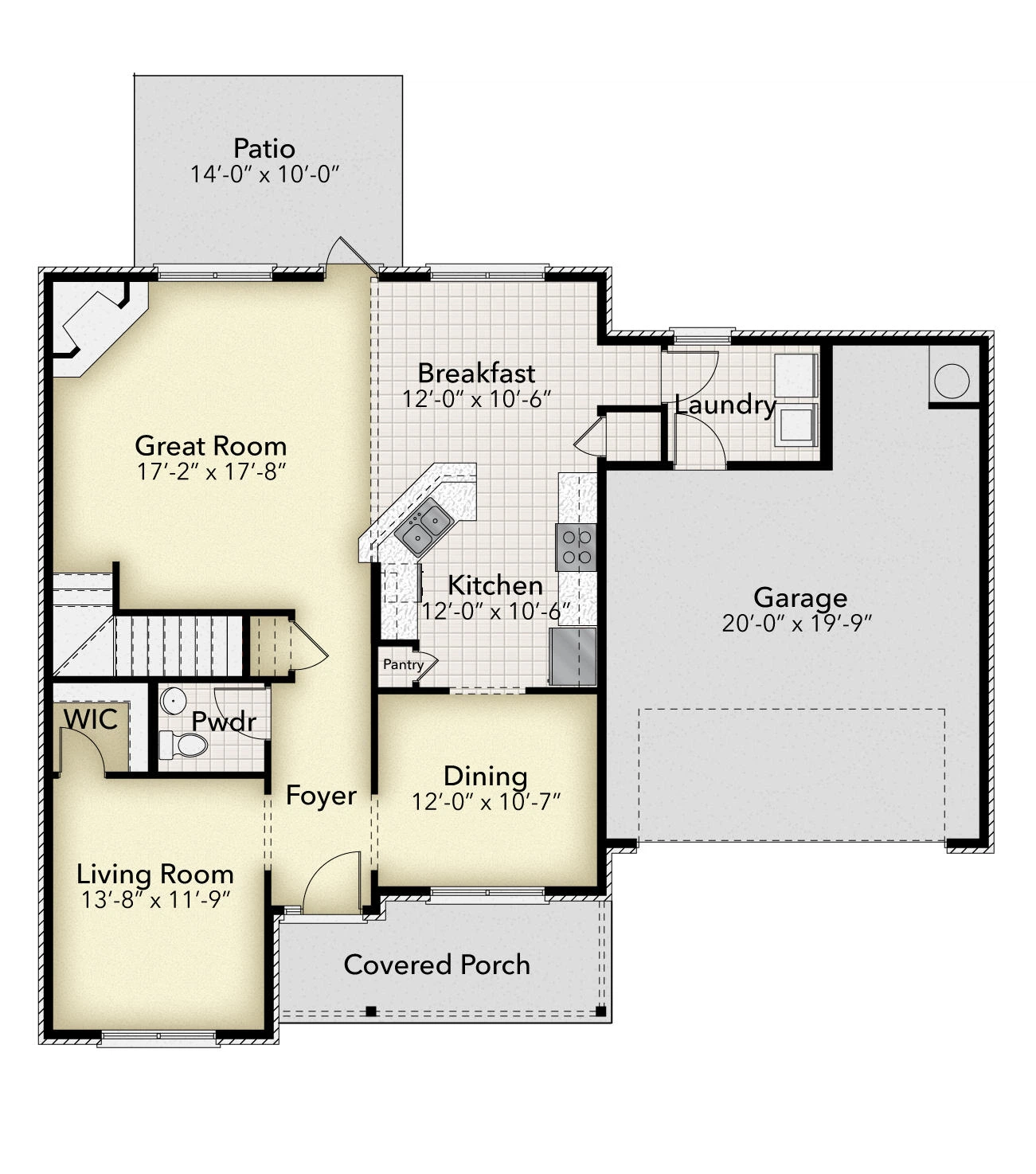 Adams Homes 2630 - Floor-plan drawing, Pecan Valley