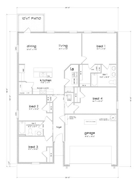 D.R. Horton Shelby - Floor-plan drawing, Blackwater Ridge