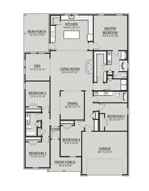 DSLD Homes Hickory III H - Floor-plan drawing, Palmetto Crossing