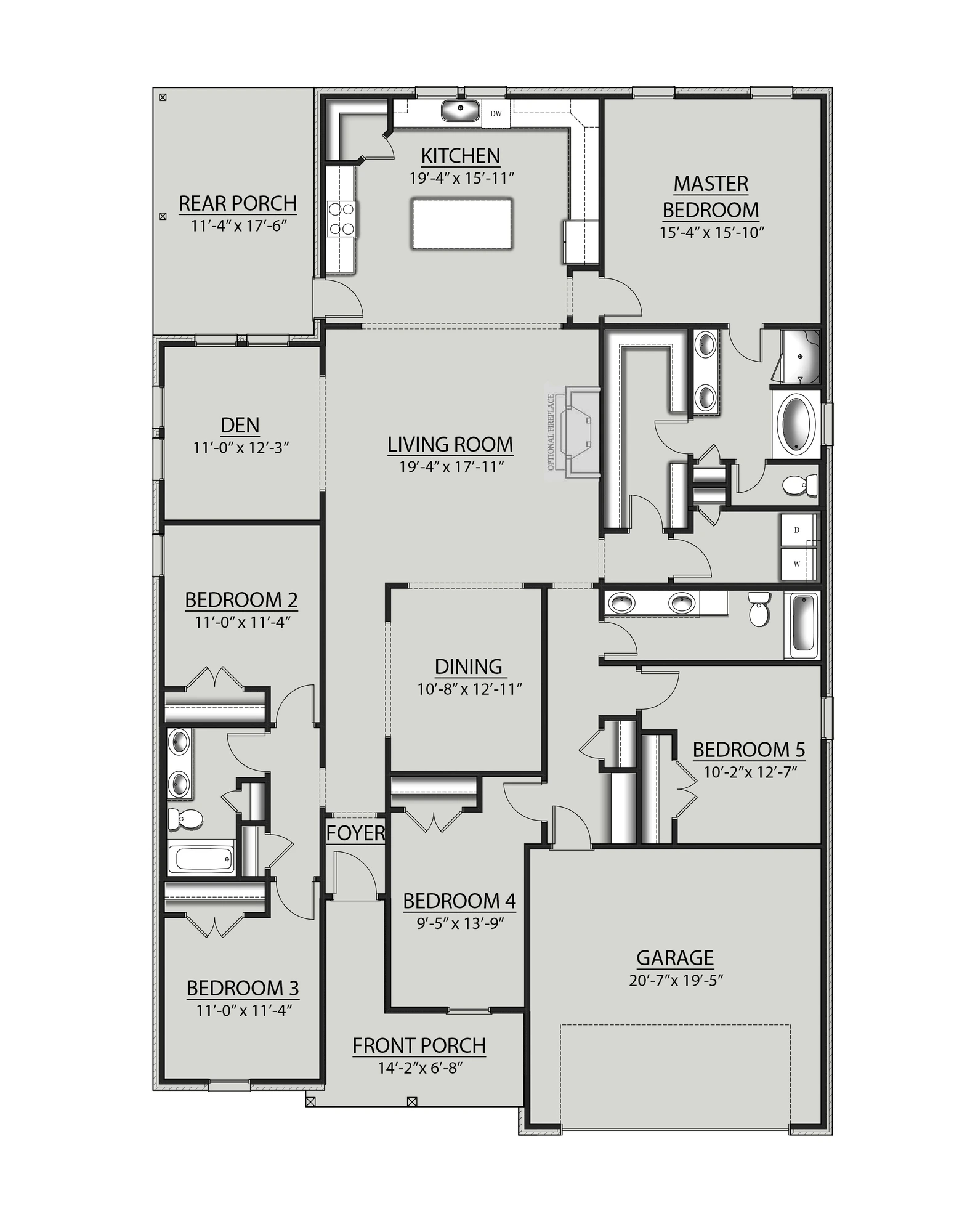 DSLD Homes Hickory III H - Floor-plan drawing, Palmetto Crossing