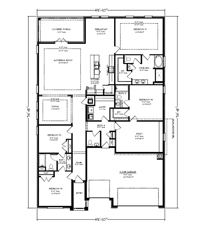 D.R. Horton The Camden - Floor-plan drawing, Grove at Berryhill