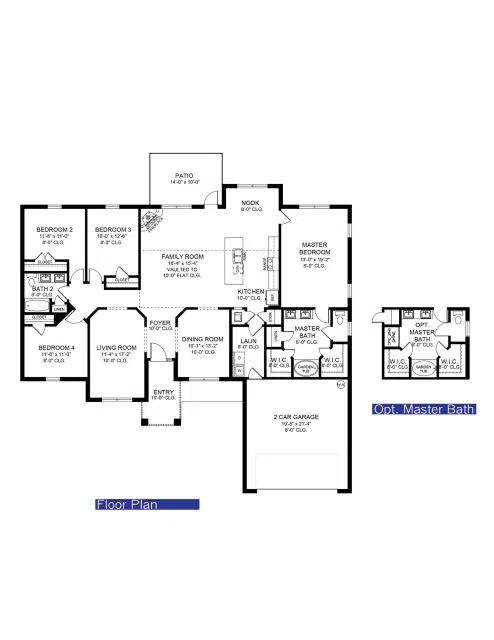 Adams Homes 2240 - Floor-plan drawing, Pecan Valley