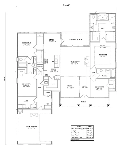 D.R. Horton Pecan - Floor-plan drawing, Harvest Green West