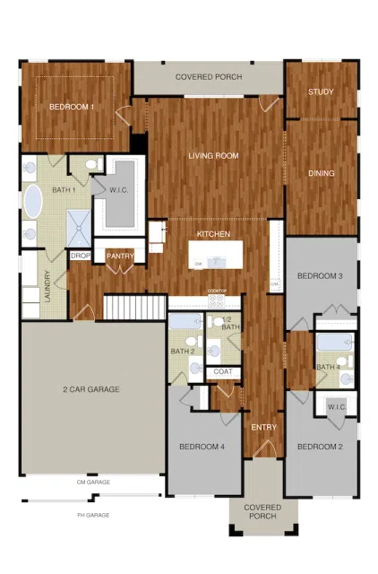 Tower Homes Roseland - Floor-plan drawing, Patch Place