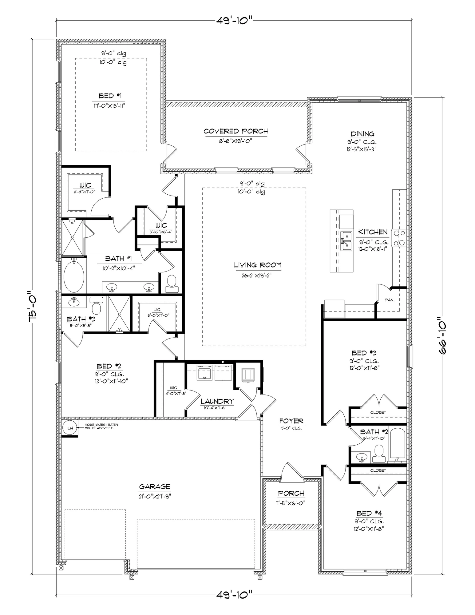 D.R. Horton Hawthorne - Floor-plan drawing, Harvest Green East