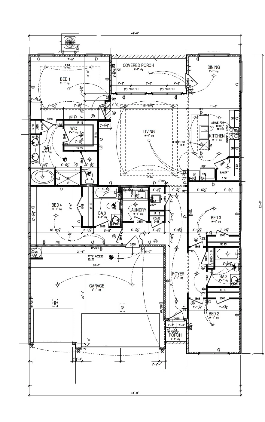 D.R. Horton The Madison - Floor-plan drawing, Plantation Woods
