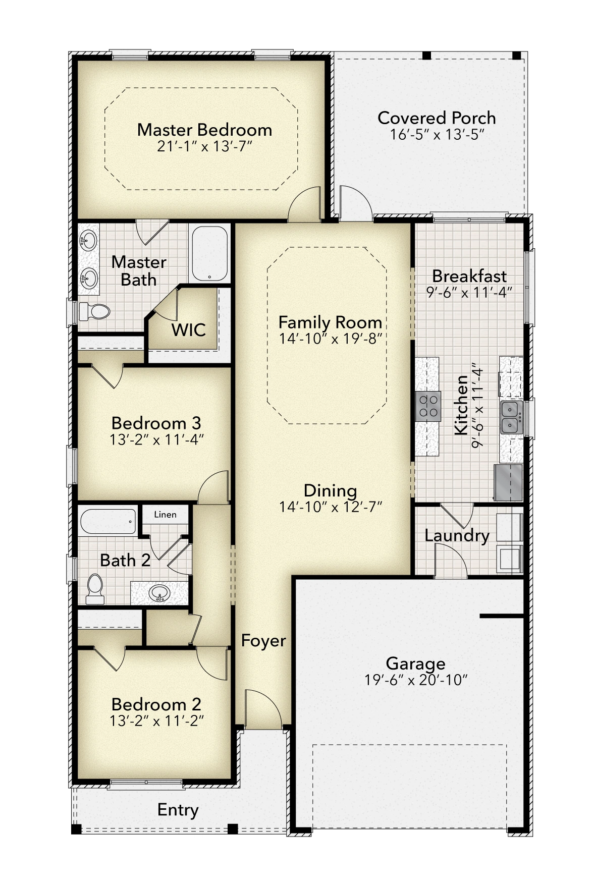 Adams Homes 1711 - Floor-plan drawing, Sandy Creek
