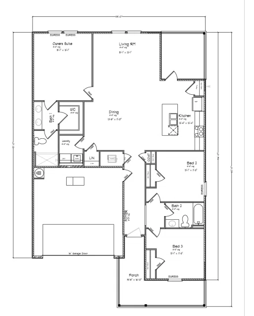 D.R. Horton Kelly - Floor-plan drawing, Stonebridge
