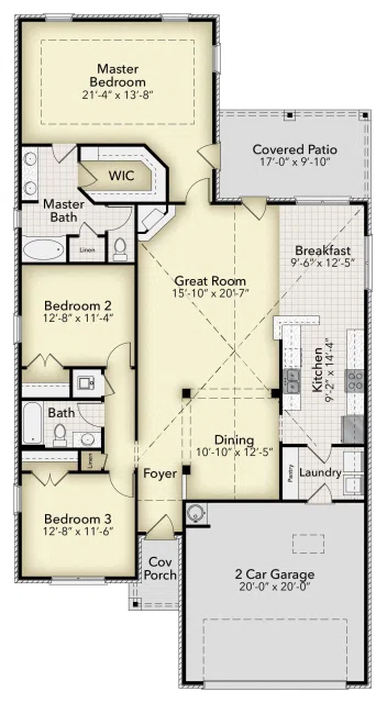 Adams Homes 1901 - Floor-plan drawing, Pine Top
