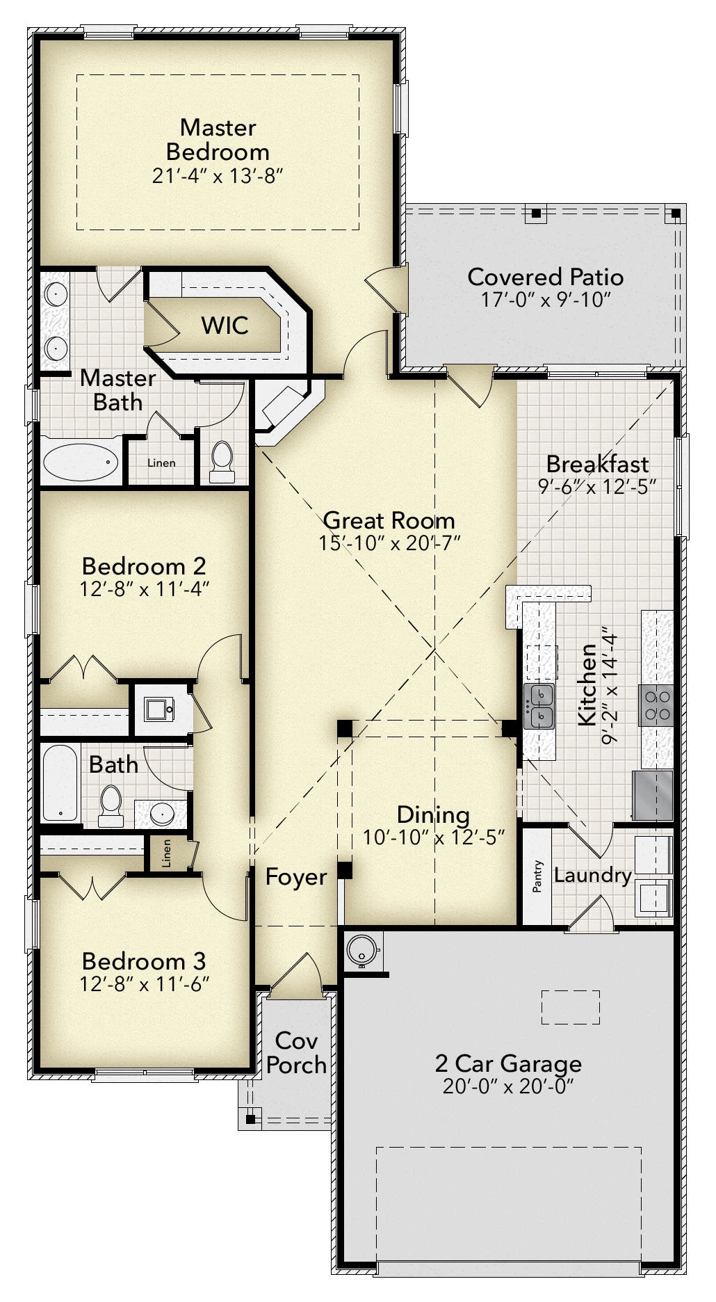 Adams Homes 1901 - Floor-plan drawing, Pine Top