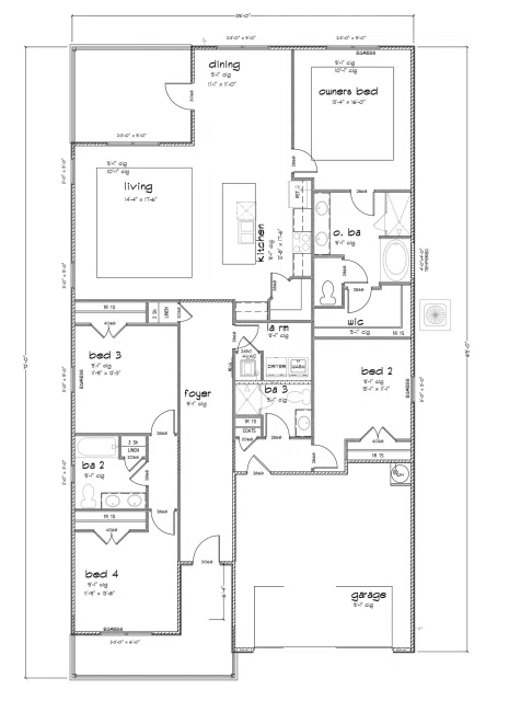D.R. Horton Misty - Floor-plan drawing, Harvest Green East