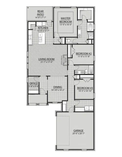 DSLD Homes Rousseau III B - Floor-plan drawing, Osprey Landing