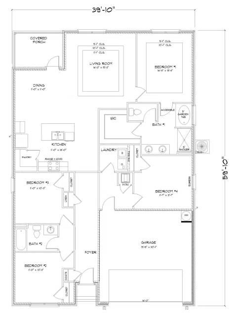 D.R. Horton Rhett - Floor-plan drawing, Royal Meadows
