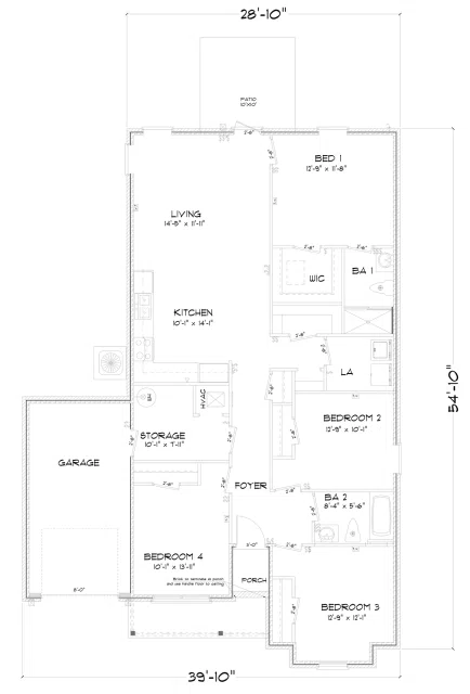 D.R. Horton Sullivan - Floor-plan drawing, Magnolia Pines