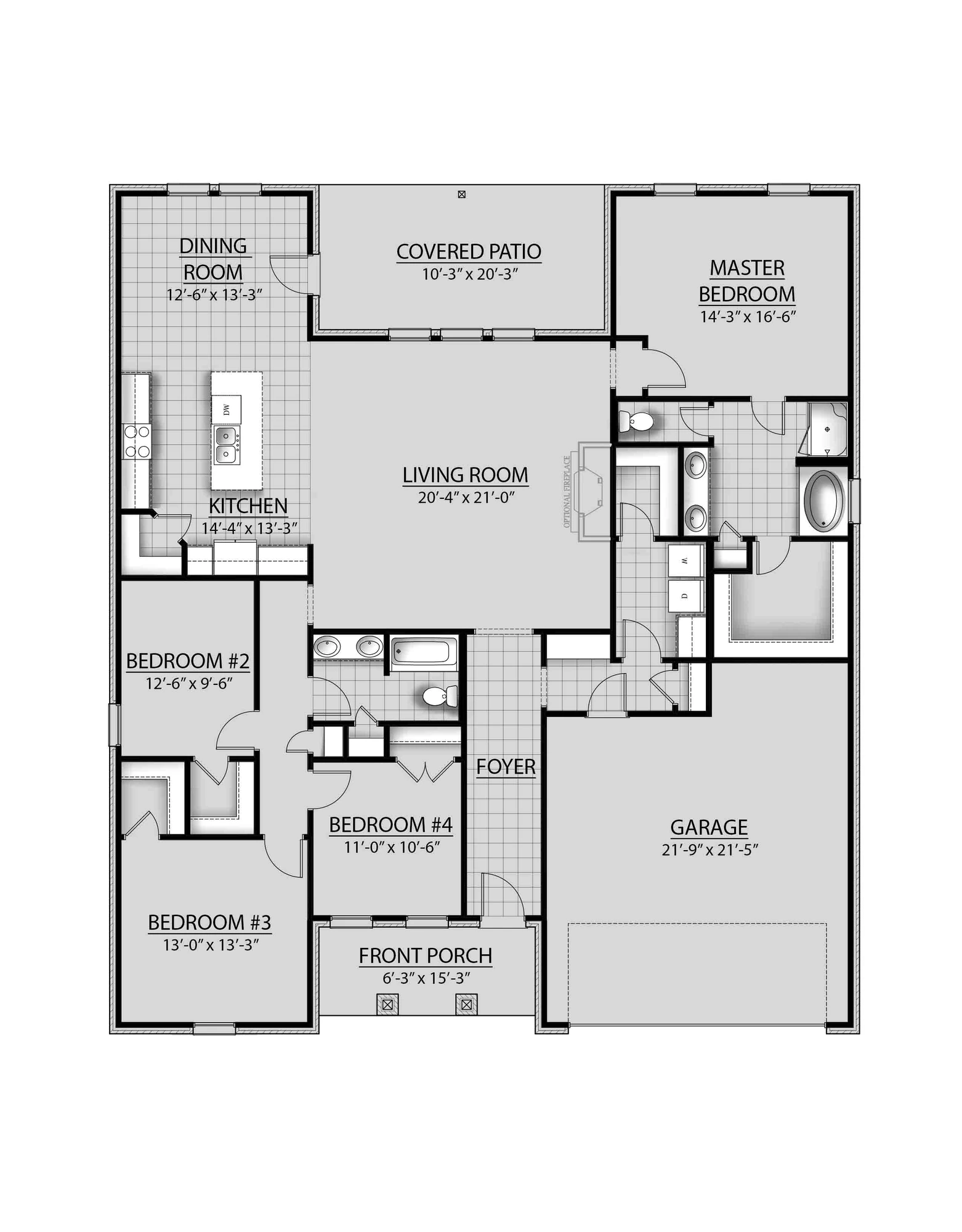 DSLD Homes Comstock III H - Floor-plan drawing, Sentinel Ridge
