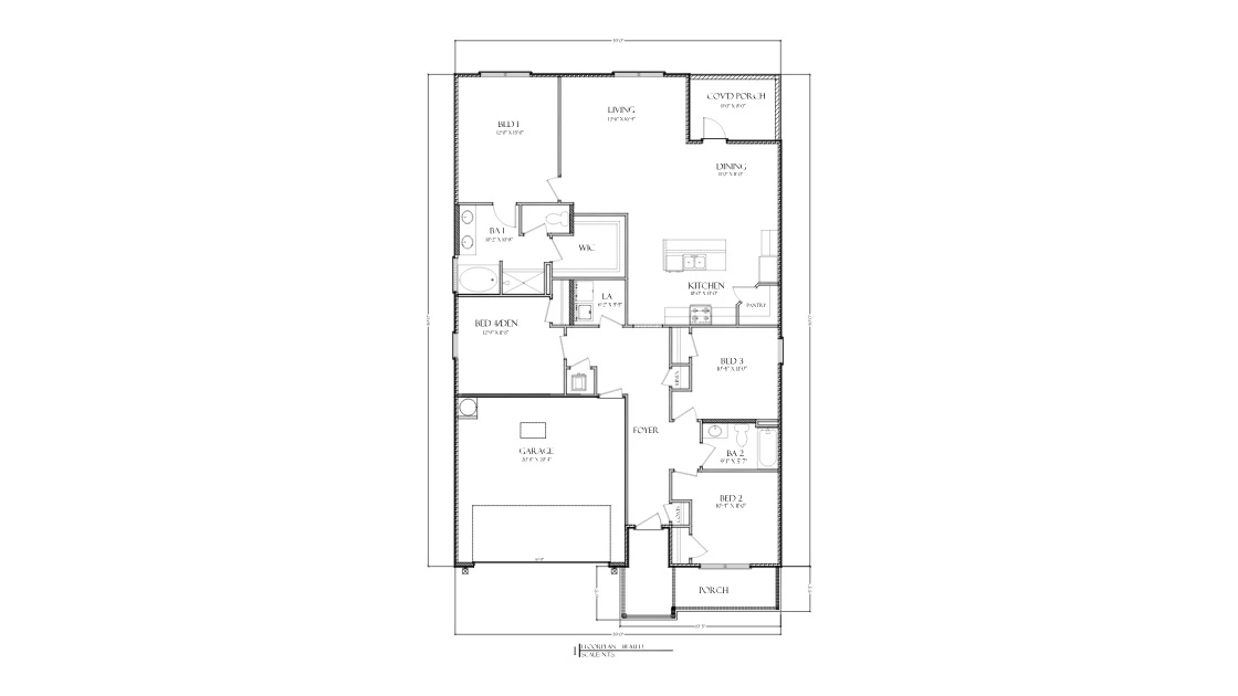 D.R. Horton The Beau - Floor-plan drawing, Marlin Place