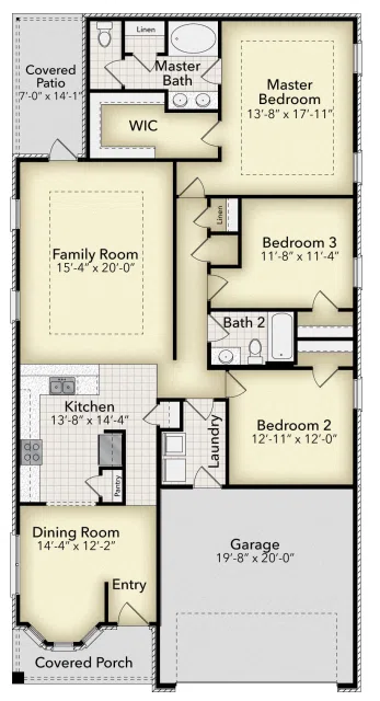 Adams Homes 1717 - Floor-plan drawing, Pine Top