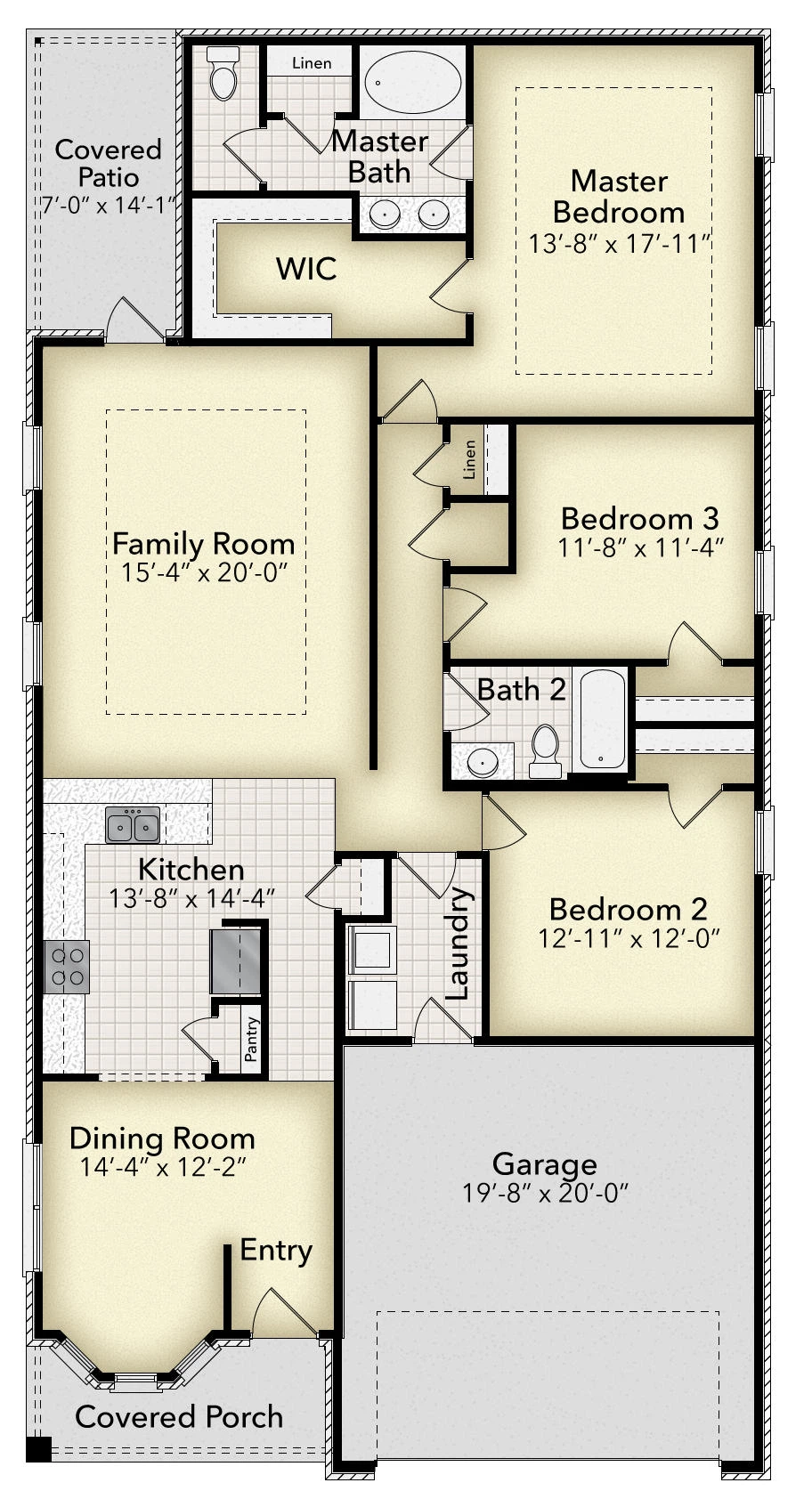 Adams Homes 1717 - Floor-plan drawing, Pine Top