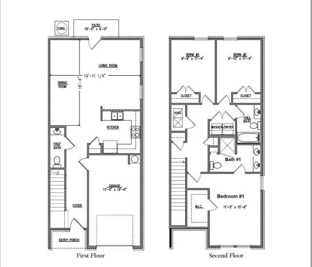 D.R. Horton The Palm Exterior - Floor-plan drawing, Parker Grove