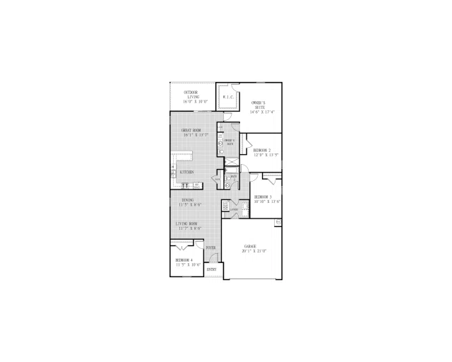 Holiday Builders Palmer - Floor-plan drawing, Avalon