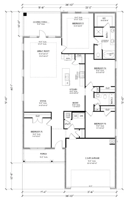 D.R. Horton Isabella - Floor-plan drawing, Harvest Green East