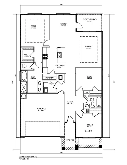 D.R. Horton The Lamar - Floor-plan drawing, Reserve at Brookhaven