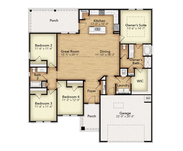 Herbst Homes The Liberty - Floor-plan drawing, Buckeyes Landing
