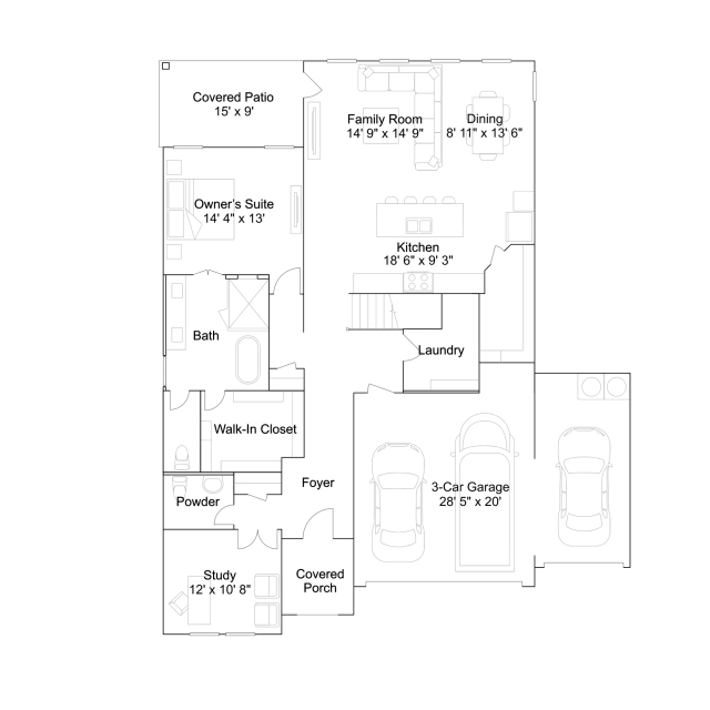 Lennar Roseman - Floor-plan drawing, Greenfields