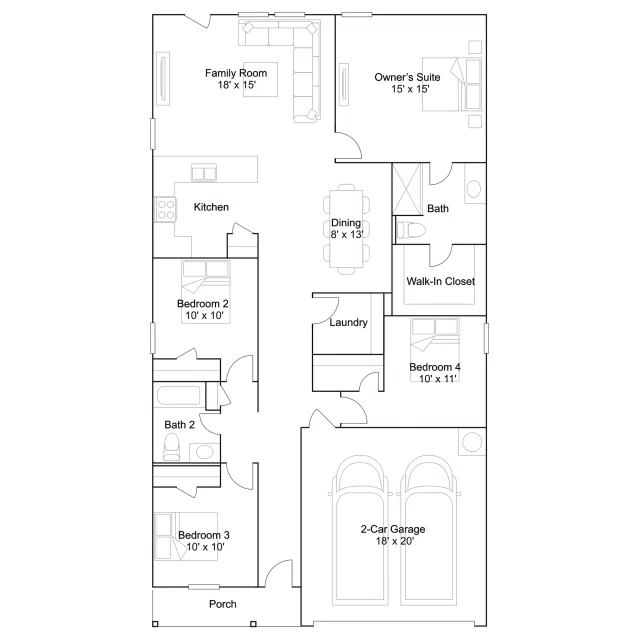 Lennar Oxford - Floor-plan drawing, Horizon’s Edge