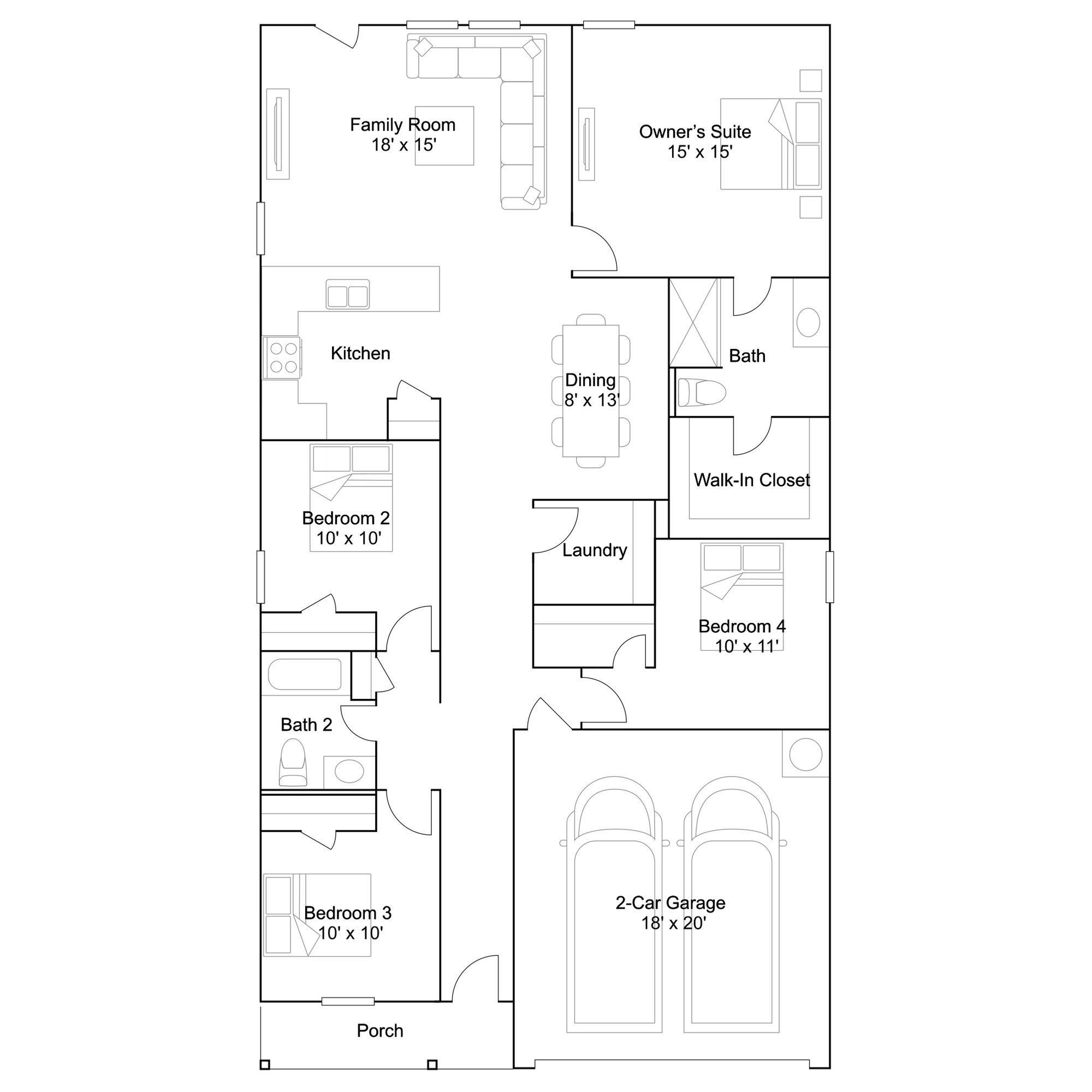 Lennar Oxford - Floor-plan drawing, Horizon’s Edge
