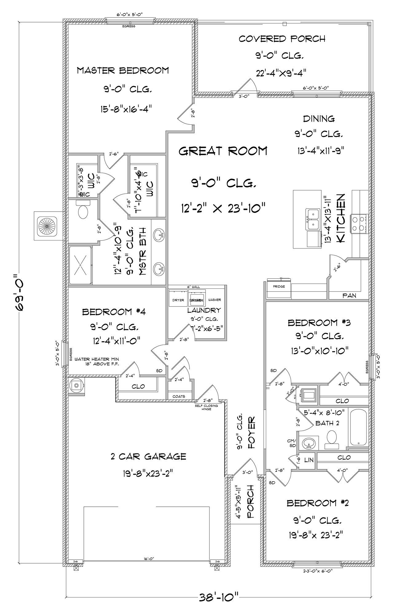 D.R. Horton Knox - Floor-plan drawing, Autumn Lakes
