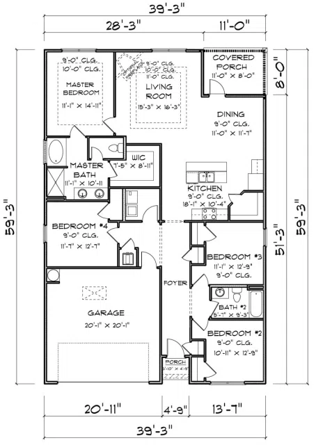 D.R. Horton Rhett - Floor-plan drawing, Stonebridge