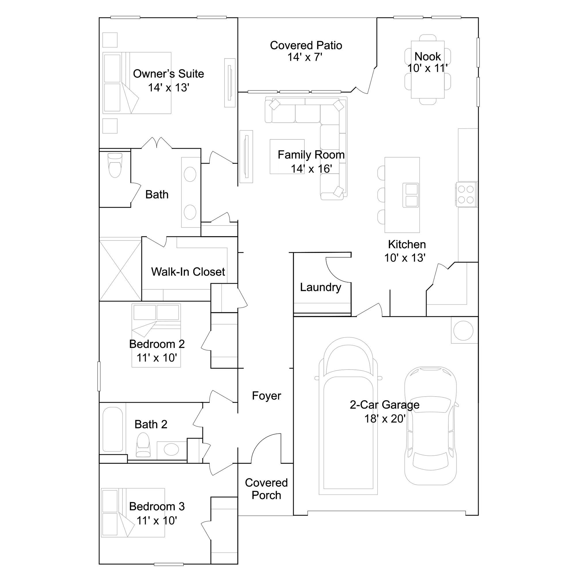 Lennar Frey - Floor-plan drawing, Lakeland