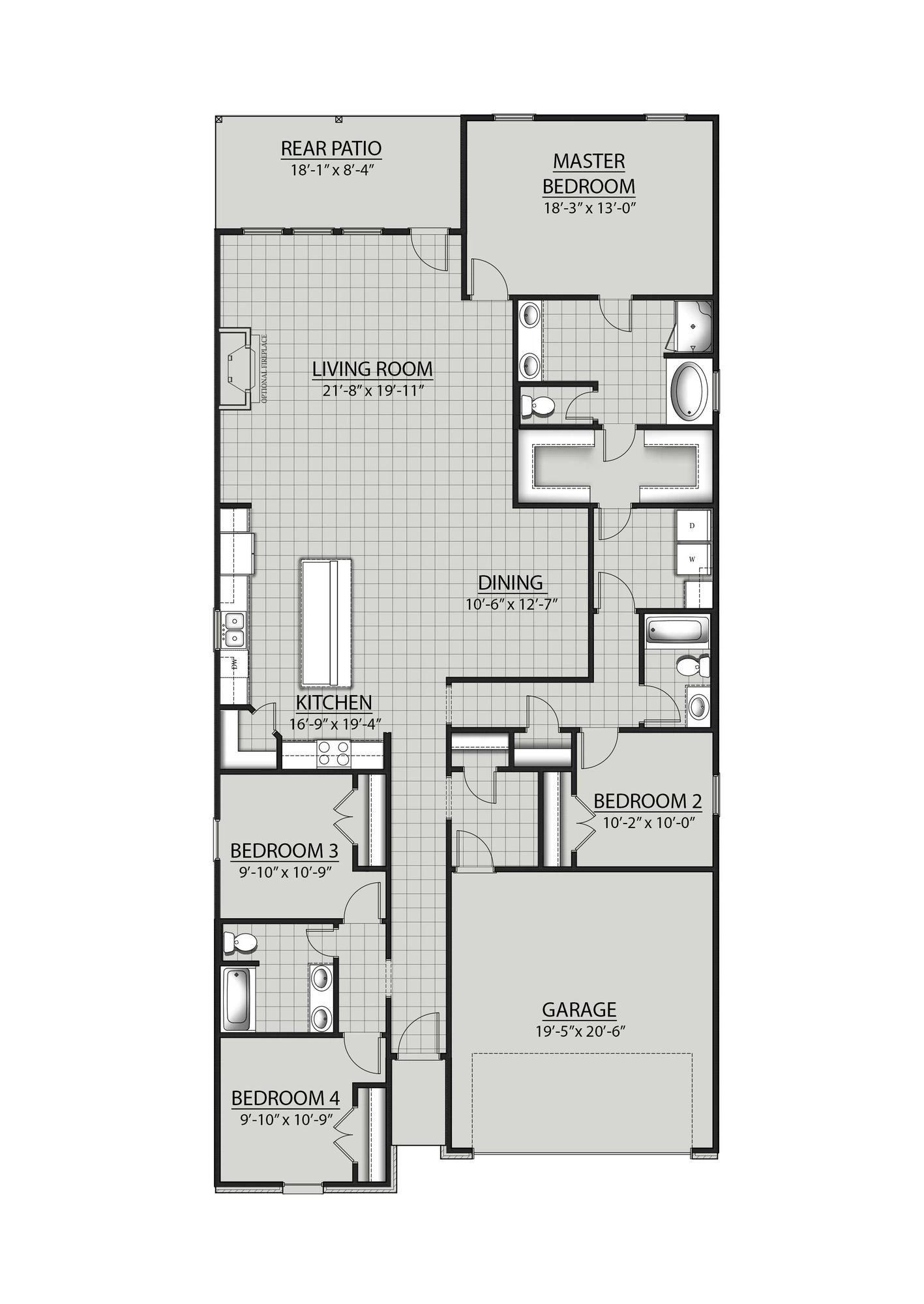 DSLD Homes Arietta IV A - Floor-plan drawing, Gaineswood