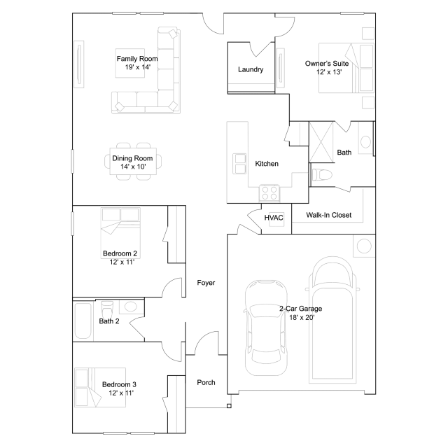 Lennar Mays - Floor-plan drawing, The Enclave at Bella Terra