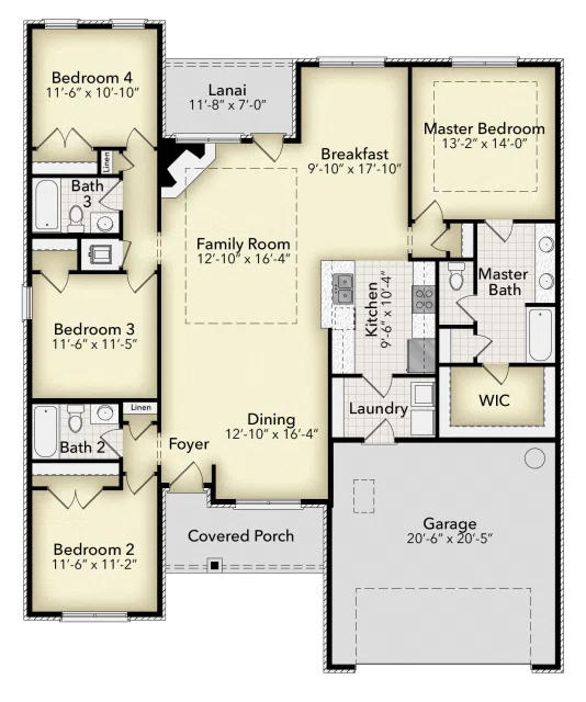Adams Homes 2005 - Floor-plan drawing, Blossom Grove