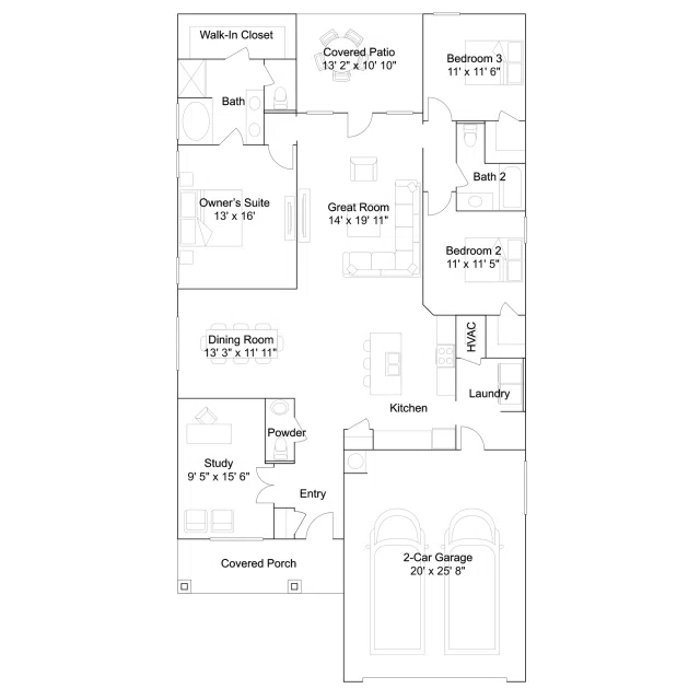 Lennar Paxton - Floor-plan drawing, Glenlakes