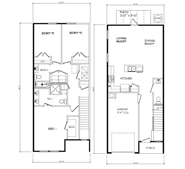 D.R. Horton The Palm Interior - Floor-plan drawing, Soundview Point Villas