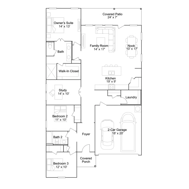 Lennar Joplin - Floor-plan drawing, Stonechase