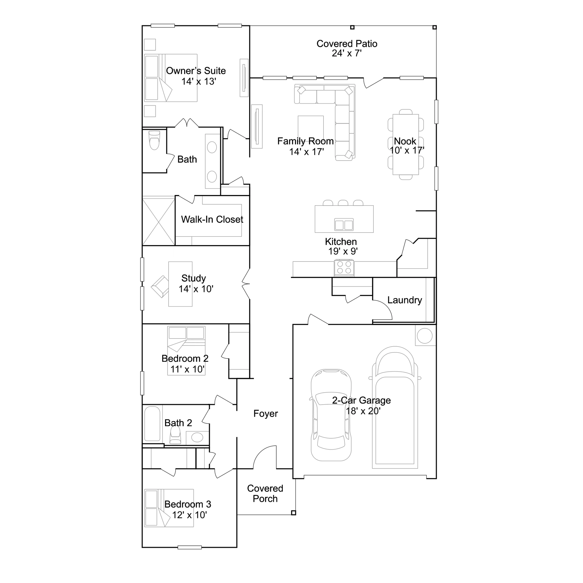 Lennar Joplin - Floor-plan drawing, Stonechase
