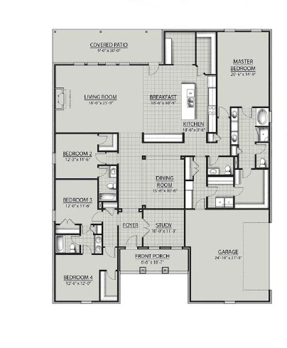 DSLD Homes Madison IV B - Floor-plan drawing, Iron Rock