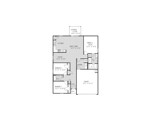 Holiday Builders Addison - Floor-plan drawing, Mahogany at Jubilee