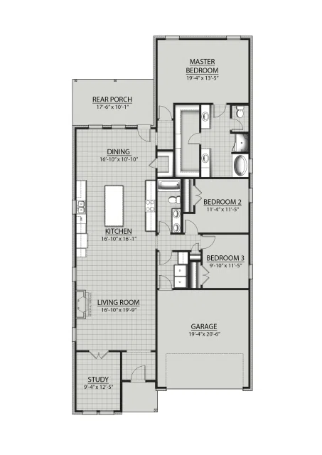 DSLD Homes Boyanci III A - Floor-plan drawing, Gaineswood