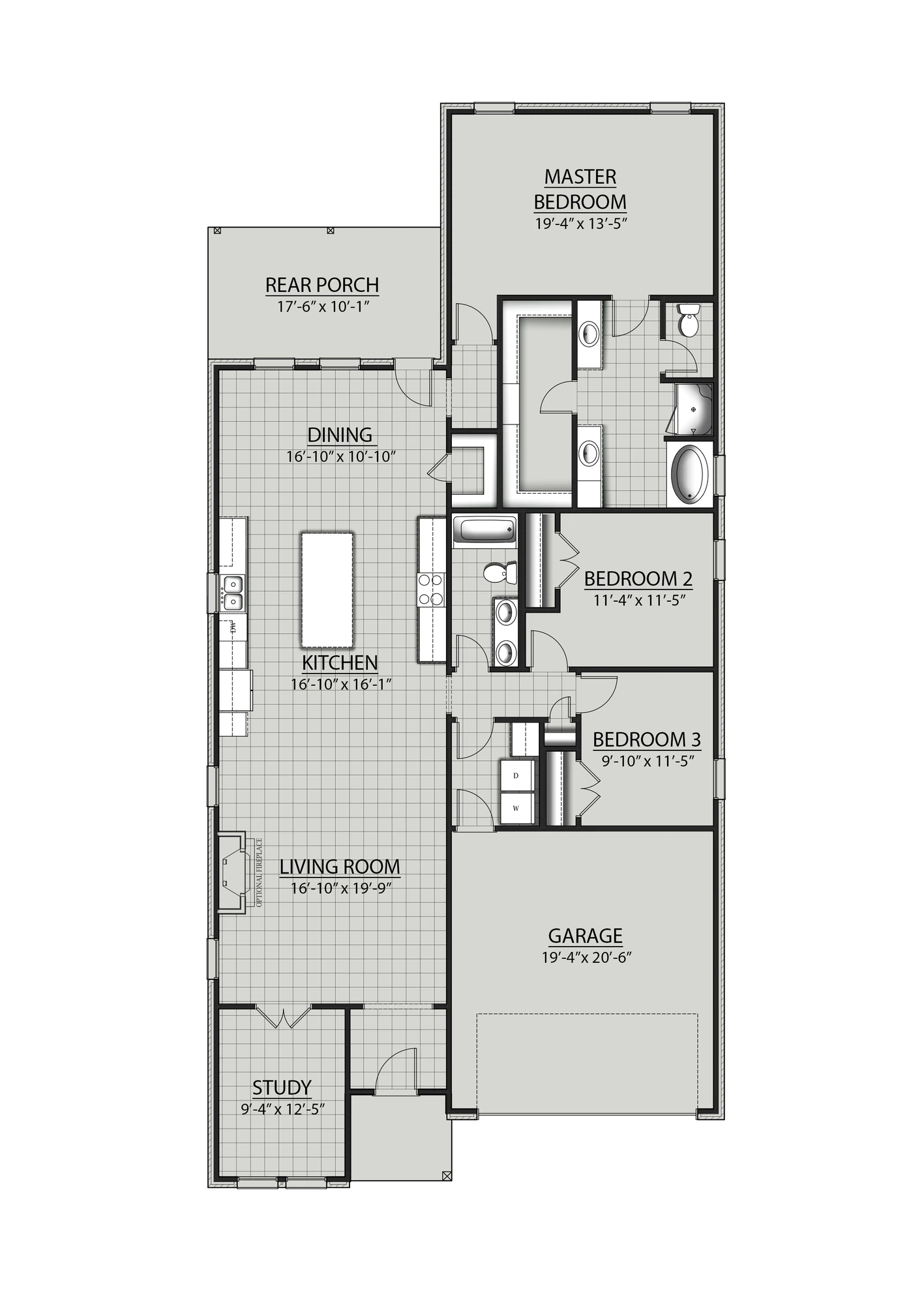 DSLD Homes Boyanci III A - Floor-plan drawing, Gaineswood